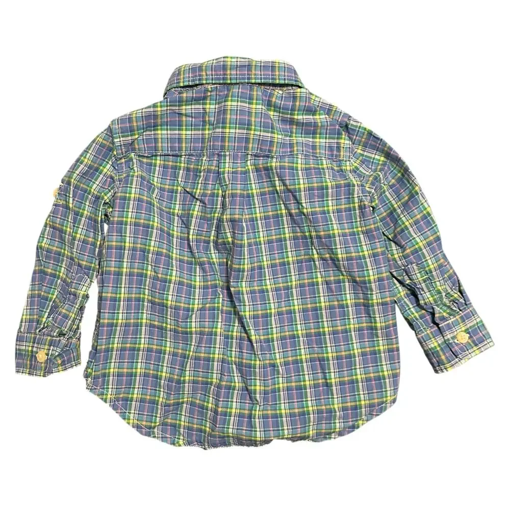 Ralph Lauren Baby Boys 12M‎ Plaid Long Sleeve Button Down Shirt Preppy